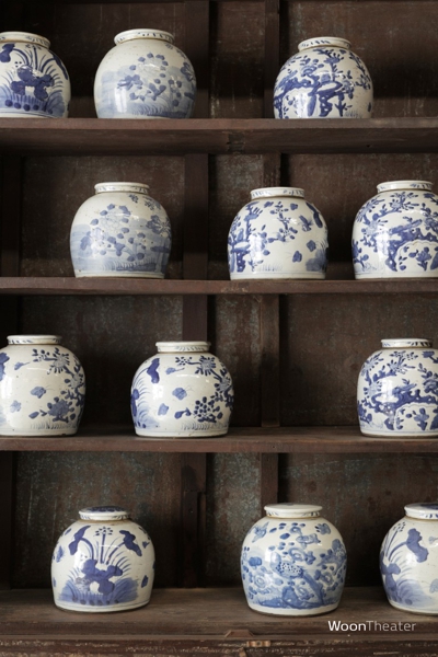 Vintage gemberpot blauw | China