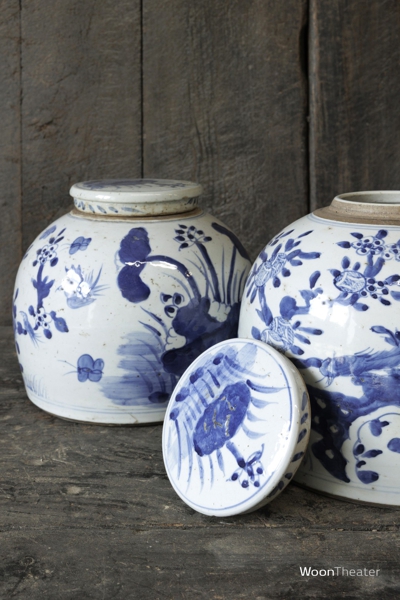 Vintage gemberpot blauw | China