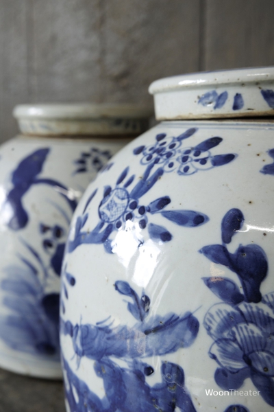 Vintage gemberpot blauw | China